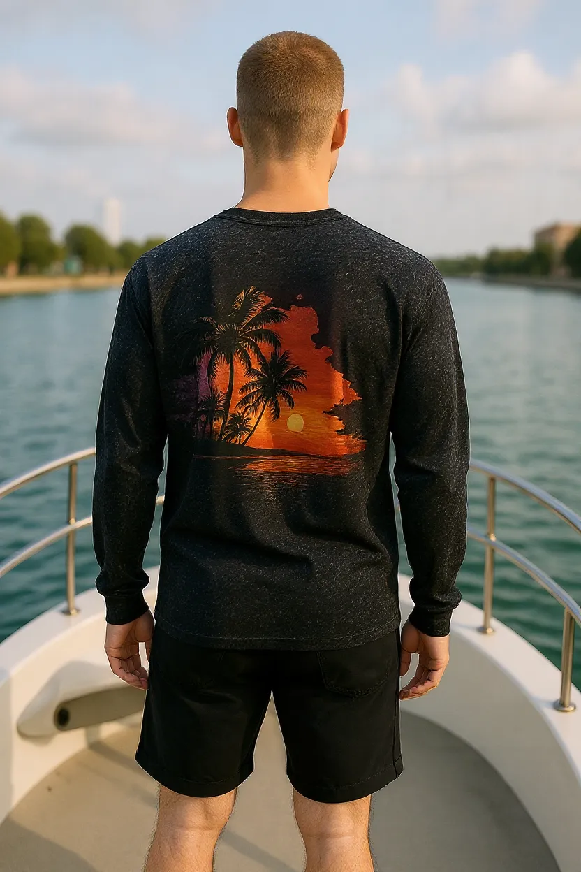 Palm water colors - Long sleeve shirt UPF 50