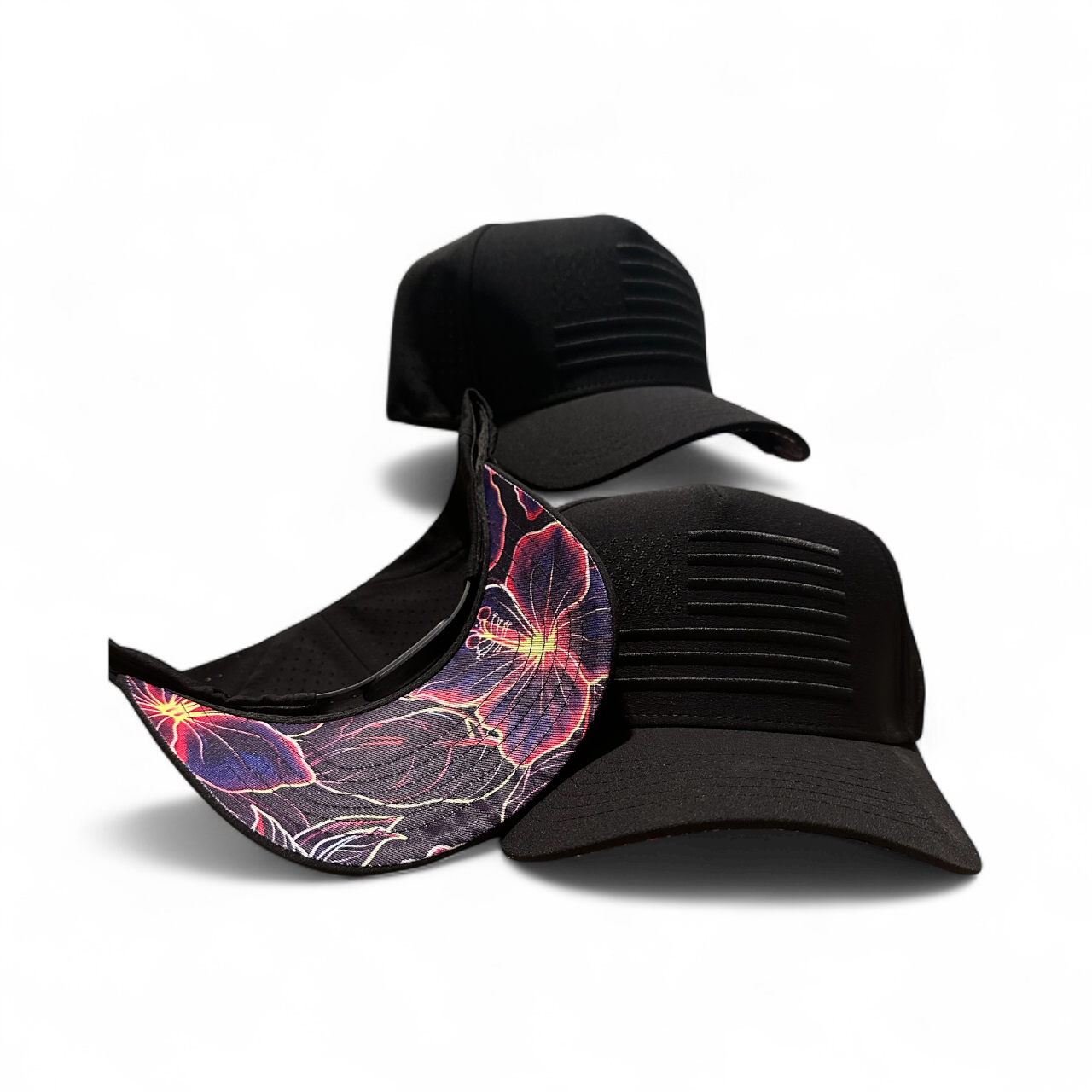 American flag - Neon Hibiscus hat