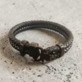 Mens Leather Punisher Bracelet